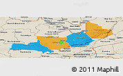 Political Panoramic Map of Central, shaded relief outside