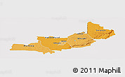 Political Shades Panoramic Map of Central, cropped outside