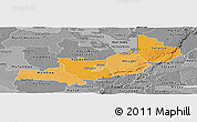 Political Shades Panoramic Map of Central, desaturated