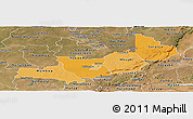 Political Shades Panoramic Map of Central, satellite outside