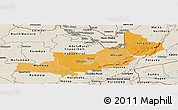 Political Shades Panoramic Map of Central, shaded relief outside