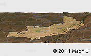 Satellite Panoramic Map of Central, darken