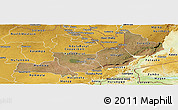 Satellite Panoramic Map of Central, physical outside