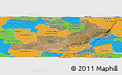 Satellite Panoramic Map of Central, political outside