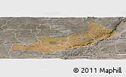 Satellite Panoramic Map of Central, semi-desaturated