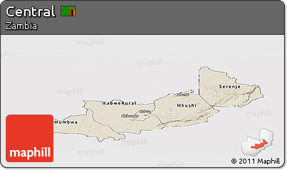 Shaded Relief Panoramic Map of Central, cropped outside