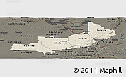 Shaded Relief Panoramic Map of Central, darken