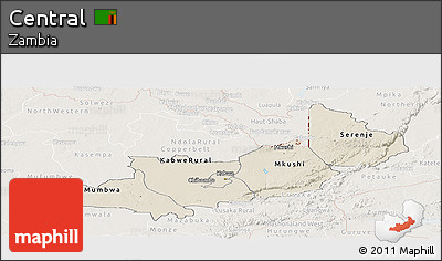 Shaded Relief Panoramic Map of Central, lighten