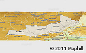 Shaded Relief Panoramic Map of Central, physical outside