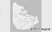 Gray 3D Map of Serenje, single color outside