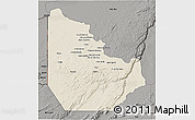 Shaded Relief 3D Map of Serenje, darken, semi-desaturated
