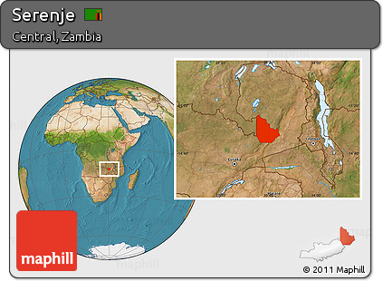 Satellite Location Map of Serenje