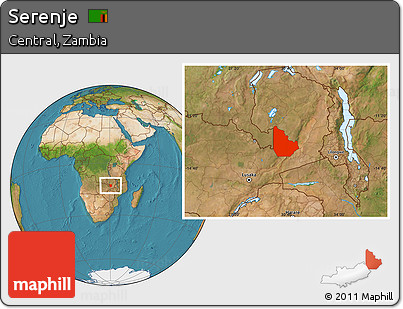 Satellite Location Map of Serenje