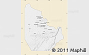 Classic Style Map of Serenje, single color outside