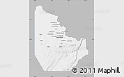 Gray Map of Serenje, single color outside