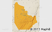Political Map of Serenje, shaded relief outside