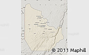 Shaded Relief Map of Serenje, semi-desaturated