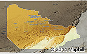 Physical Panoramic Map of Serenje, darken, semi-desaturated