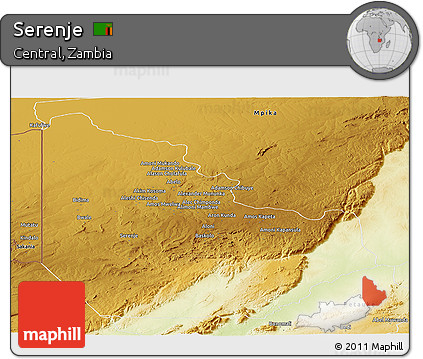 Physical Panoramic Map of Serenje