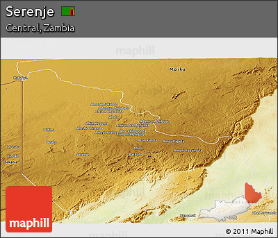 Physical Panoramic Map of Serenje