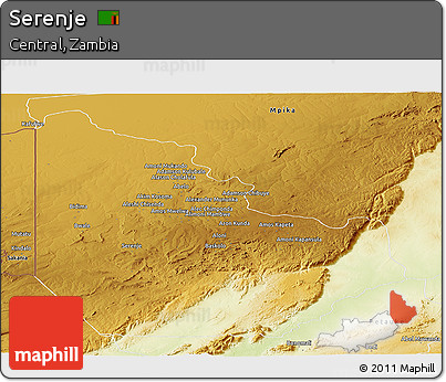 Physical Panoramic Map of Serenje