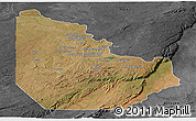 Satellite Panoramic Map of Serenje, darken, desaturated
