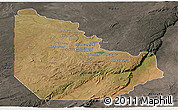 Satellite Panoramic Map of Serenje, darken, semi-desaturated