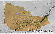 Satellite Panoramic Map of Serenje, lighten, desaturated