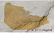 Satellite Panoramic Map of Serenje, lighten, semi-desaturated