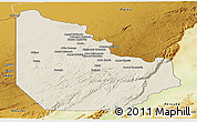 Shaded Relief Panoramic Map of Serenje, physical outside