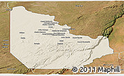 Shaded Relief Panoramic Map of Serenje, satellite outside