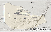 Shaded Relief Panoramic Map of Serenje, semi-desaturated