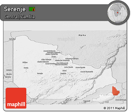 Silver Style Panoramic Map of Serenje