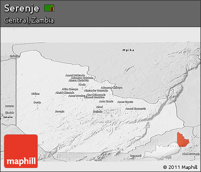 Silver Style Panoramic Map of Serenje