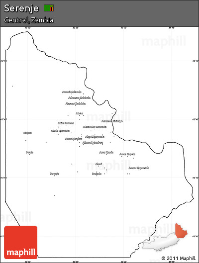 Blank Simple Map of Serenje, cropped outside