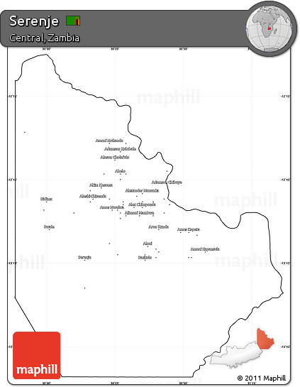 Blank Simple Map of Serenje, cropped outside