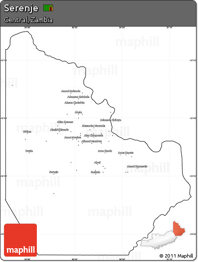 Blank Simple Map of Serenje, cropped outside