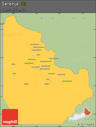 Savanna Style Simple Map of Serenje