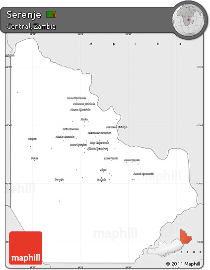 Silver Style Simple Map of Serenje
