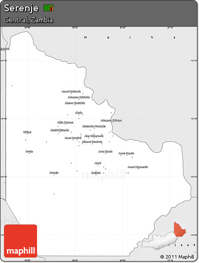 Silver Style Simple Map of Serenje