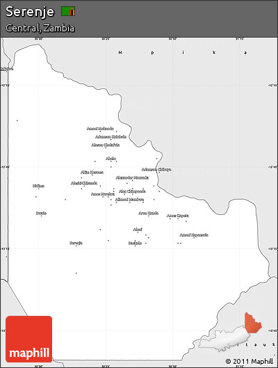 Silver Style Simple Map of Serenje