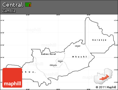 Blank Simple Map of Central, cropped outside