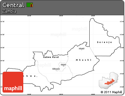 Blank Simple Map of Central, cropped outside
