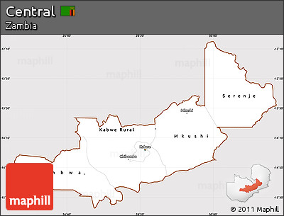 Classic Style Simple Map of Central, cropped outside