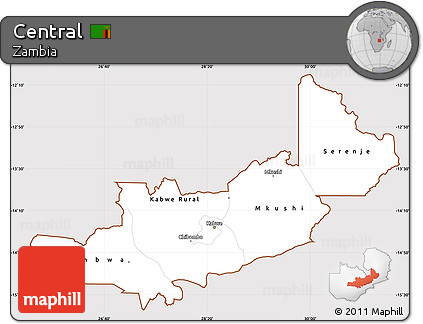 Classic Style Simple Map of Central, cropped outside