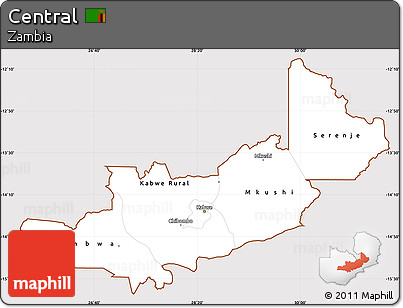 Classic Style Simple Map of Central, cropped outside