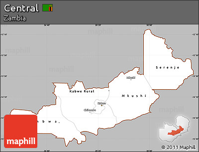 Gray Simple Map of Central, cropped outside