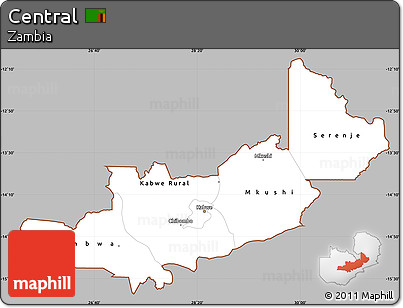 Gray Simple Map of Central, cropped outside