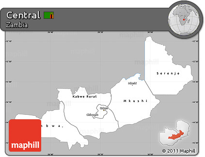 Gray Simple Map of Central, single color outside
