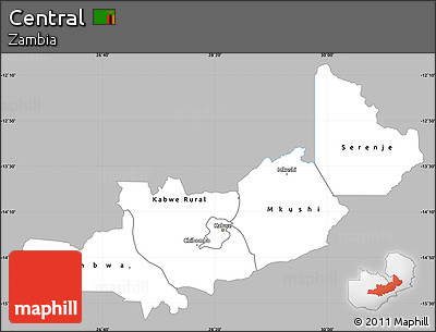 Gray Simple Map of Central, single color outside
